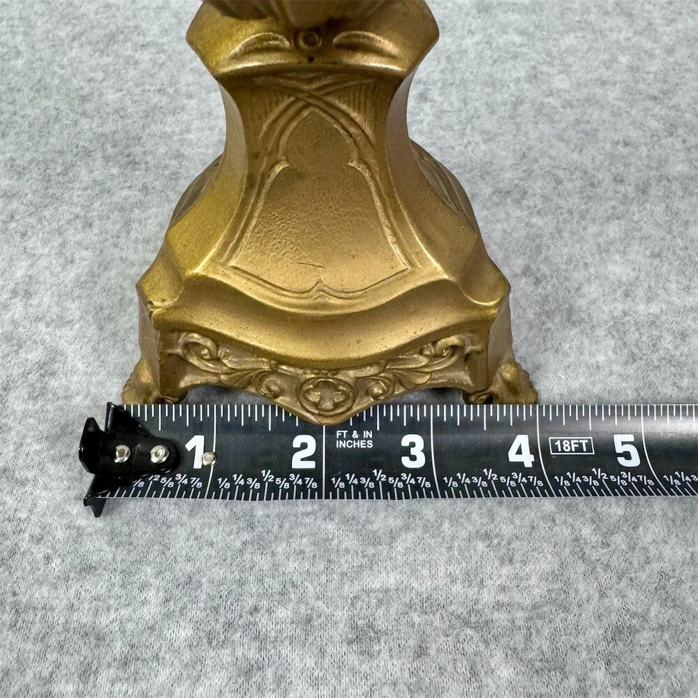 Vintage Crucifix Last Rites Altar Candelabra Double Taper Candle Holder